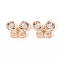 Glass Rhinestone Cabochons, with Alloy Finding, Butterfly, Light Gold, 15x18x6.5mm