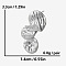 Geometric Irregular 304 Stainless Steel Stud Earrings, Silver, 33x14mm
