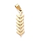 304 Stainless Steel Pendants, Laser Cut, Leaf, Golden, 25.5x7x1.2mm, Hole: 5x3mm
