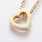304 Stainless Steel Pendant Necklaces, with Lobster Claw Clasps, Heart, Golden, 17.7 inch(45cm)
