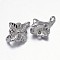 Flower Rack Plating Brass Tube Bails, Loop Bails, Bail Beads, Platinum, 13x11x7mm, Hole: 1mm, Inner Diameter: 5x2.5mm