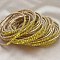 Brass Rhinestone Tennis Bracelets, Stretch Bracelets for Women, Square, Citrine, Inner Diameter: 2-1/8 inch(5.25cm)
