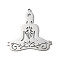 Non-Tarnish 201 Stainless Steel Pendants, Laser Cut, Yoga Charm, Stainless Steel Color, 34x34.5x1mm, Hole: 1.5mm
