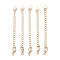 Brass Chain Extender, with Lobster Claw Clasps, Nickel Free, Heart, Real 18K Gold Plated, 70mm, Hole: 2.5mm
