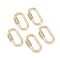 Brass Micro Pave Cubic Zirconia Screw Carabiner Lock Charms, for Necklaces Making, Quick Links, Long-Lasting Plated, Oval, Clear, Real 18K Gold Plated, 29.5x15x2.2mm