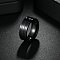 201 Stainless Steel Enamel Finger Rings for Men, Black, 8mm,US Size 9(18.9mm)