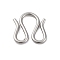 304 Stainless Steel S-Hook Clasps, M Clasps, Stainless Steel Color, 12.5x11.5x1mm