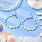 2Pcs 2 Styles Shell Beaded Bracelets, Starfish & Turtle, with Synthetical Turquoise Beads, White, 11-1/8 inch(28.3cm)