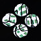 Handmade Polymer Clay Pendants, Flat Round, Sea Green, 32x2mm, Hole: 1.6mm