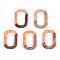 Transparent Resin & Walnut Wood Pendants, with Foil,  Oval Ring, Light Salmon, 28x19.5x3mm, Hole: 2mm