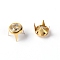 Brass Glass Rhinestone Spikes, with Screw, for DIY Craft Cool Rivets Punk, Cadmium Free & Lead Free, Cone, Golden, 8x7mm