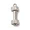 Non-Tarnish 304 Stainless Steel Pendants, Dumbbell Charm, Stainless Steel Color, 22x7.5x5mm, Hole: 1.5mm