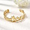 Summer 304 Stainless Steel Cuff Bangles for Women, Mixed Shapes, Real 18K Gold Plated, Inner Diameter: 2-1/2 inch(6.4cm)