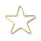 Brass Linking Rings, Lead Free & Cadmium Free, Star, Real 24K Gold Plated, 22x28.5x1mm, Inner Diameter: 19.5x26.5mm
