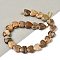 Natural Picture Jasper Beads Strands, Heart, Faceted, 8x8x3.5~4mm, Hole: 0.7mm, about 25pcs/strand, 7.09''(18cm)