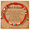 Lampwork & Glass Beads Braided Bead Bracelets, Adjustable Nylon Braided Bracelets for Women, with Greeting Card, Evil Eye, Inner Diameter: 11 inch(28cm)