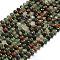 Natural Africa Bloodstone Beads Strands, Faceted, Rondelle, with Seed Beads, 8.5~10x5.5~6.5mm, Hole: 1mm, about 43~45pcs/strand, 15.35''(39cm)