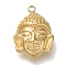 PVD Vacuum Plating 304 Stainless Steel Pendants, Buddha's Head Charm, Real 18K Gold Plated, 16.5x12x5.5mm, Hole: 1.5mm