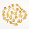 Alloy Large Hole European Beads, Mixed Shape, Golden, 27~50x8.5~16x1.5~5mm, Hole: 4.5mm