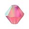 Preciosa® Crystal Beads, Czech Crystal, Bicone(451 69 302 Rondelle), 70040 20019 Indian Pink AB Matt, 4mm, Hole: 0.8mm