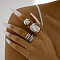 3Pcs Alloy Finger Rings Sets, Platinum, Inner Diameter: 16~17mm