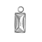 304 Stainless Steel Pendant Cabochon Settings, for Fancy Stone, Stainless Steel Color, Rectangle, Tray: 4x8mm, 12x5mm