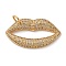Brass Micro Pave Cubic Zirconia Pendants, Lip Charms, with Jump Ring, Rack Plating, Lasting Plated, Cadmium Free & Lead Free, Real 18K Gold Plated, 21x37x4mm, Hole: 6mm