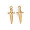 304 Stainless Steel Pendants, Dagger, Real 14K Gold Plated, 24x9x4mm, Hole: 1.4mm