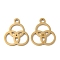 Ion Plating(IP) 304 Stainless Steel Charms, Laser Cut, Round Ring Trinity Charms, Golden, 14.5x12.5x1mm, Hole: 1.6mm