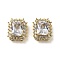 Brass Micro Pave Cubic Zirconia Beads, Rectangle, Real 18K Gold Plated, 17x14.5x7.5mm, Hole: 1.2mm
