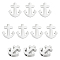UNICRAFTALE 10Pcs Hole 1.8mm 304 Stainless Steel Spacer Beads Anchor & Helm Ship Beads with Hole Anchor Loose Beads Small Metal Hollow Beads for Bracelet Jewelry Making