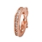 925 Sterling Silver Twister Clasps, with Clear Cubic Zirconia, Oval, with 925 Stamp, Rose Gold, 12x9x2mm, Inner Diameter: 6x8.5mm