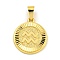 Brass Pendants, Cadmium Free & Nickel Free & Lead Free, Real 18K Gold Plated, Flat Round with Constellations, Aquarius, 24x20.5x2mm, Hole: 8x3.5mm