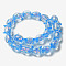Handmade Foil Lampwork Beads Strands, Cat, Cornflower Blue, 13x15x11~11.5mm, Hole: 1.2~1.6mm, about 20pcs/strand, 11.89''(30.2cm)