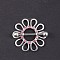 316L Surgical Stainless Steel Rose Rhinestone Nipple Rings, Stainless Steel Color, Flower, Bar Length: 16mm, Pin: 1.6mm