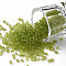 Glass Seed Beads, Transparent, Round, Green Yellow, 12/0, 2mm, Hole: 1mm, about 6666pcs/100g