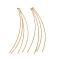 Brass Curved Bars Tassel Big Pendants, Real 18K Gold Plated, 68~69x5x1mm, Hole: 2mm