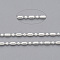 Brass Ball Chains, Ball & Bar Faceted Beaded Chains, Long-Lasting Plated, Soldered, with Spool, Cadmium Free & Lead Free, Silver, 1.8x1mm and 1mm, about 301.83 Feet(92m)/roll