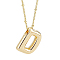 1pc Brass Chain with Alloy Letter Pendants Necklaces, Lead Free & Nickel Free & Cadmium Free, Golden, Letter D, 17.99~18.23 inch(45.7~46.3cm), pendants: 20~22.5x13~23mm