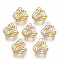 Brass Charms, Nickel Free, Triangle, Real 18K Gold Plated, 12x10.5x4mm, Hole: 1mm