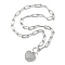Brass Micro Pave Cubic Zirconia Pendant Necklaces, Heart, Platinum, 20.87 inch(53cm), Pendant: 23x22x9mm