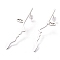 Unisex Fashion Stainless Steel Stud Earrings, with Ear Nuts, Human Face, Stainless Steel Color, 58.5x15mm, Pin: 0.7mm