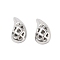 Brass Beads, Cadmium Free & Nickel Free & Lead Free, Teardrop with Tartan, Top Drilled, Platinum, 11x6x6mm, Hole: 1.2mm