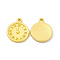 Rack Plating Alloy Pendants, Cadmium Free & Lead Free & Nickle Free, Clock Charms, Matte Gold Color, 17.5x14.5x1.5mm, Hole: 1.2mm