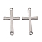 Tarnish Resistant 201 Stainless Steel Links Connectors, Cross, Stainless Steel Color, 17x9.5x0.8mm, Hole: 1.2mm