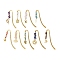 9Pcs Natural Mixed Gemstone Chips Beads and Alloy Pendant Bookmark, Alloy Hook Bookmark, Mixed Shapes, 84x14x2mm