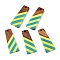 Epoxy Resin & Walnut Wood Pendants, Geometric Charms, Trapezoid, 38x15x3.5mm, Hole: 2mm