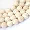 Frosted Natural Fossil Round Bead Strands, 12mm, Hole: 1.5mm, about 32pcs/strand, 14.5~15 inch