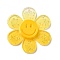 Gradient Color Transparent Acrylic Pendants, with Sequins, Sunflower with Smiling Face Charm, Gold, 30x27x4mm, Hole: 1.6mm