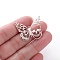 Stainless Steel Pendants, Butterfly with Skull, Stainless Steel Color, 30x34mm